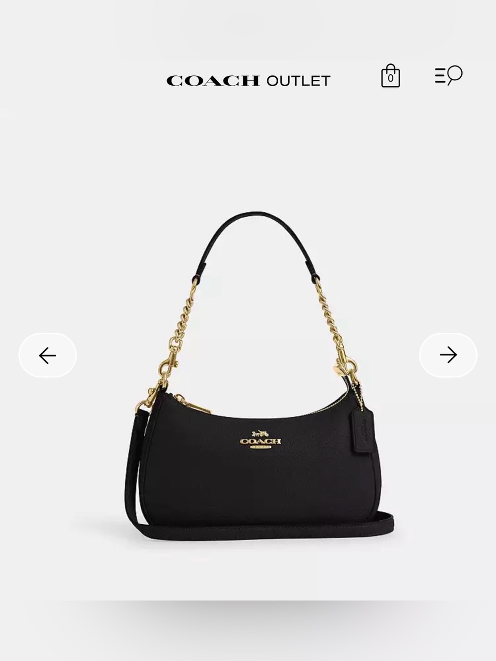 Coach Teri Shoulder Bag Black Leather
